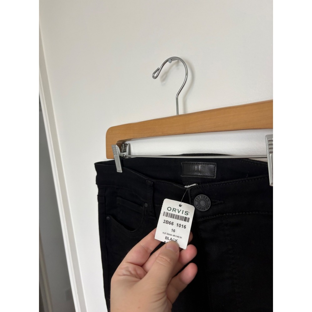 NWT Kut from the Kloth Diana HighRise Fab Ab Relaxed Skinny Jeans Black Size 16 - Picture 6 of 8